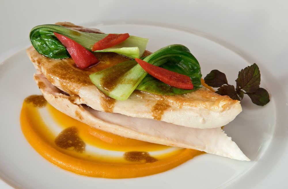 The Friendly Farmer Pasture-Reared Chicken with Lemon Viennoise and Sweet Potato Pur&Atilde;&fnof;&Acirc;&copy;e