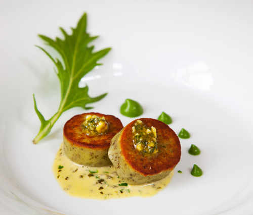 Sage Gnocchi, Wild About Nettle Pesto Cream, Garlic Pur&eacute;e