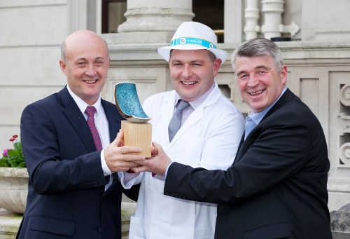 L to R: Donal Buckley, Business Development & Innovation Director, BIM; Gerard Collier, Fisherman&rsquo;s Catch, Clogherhead winner of BIM&rsquo;s Young Fishmonger Competition 2015 and Martin Shanahan, Fishy Fishy Restaurant, Kinsale and TV broadcaster
